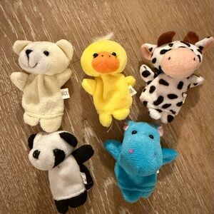 Source Unknown Plush Animal Finger Puppets Set